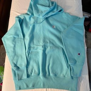 Champion Reverse Weave Blue Hoodie Size Medium